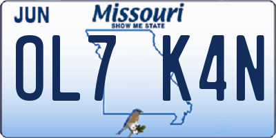 MO license plate OL7K4N