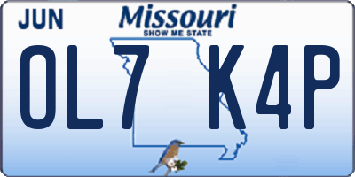 MO license plate OL7K4P