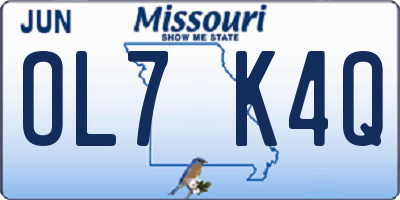 MO license plate OL7K4Q