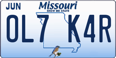 MO license plate OL7K4R
