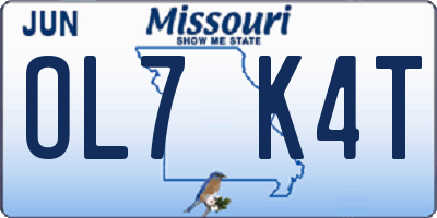 MO license plate OL7K4T