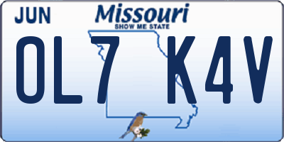 MO license plate OL7K4V