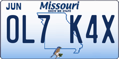 MO license plate OL7K4X