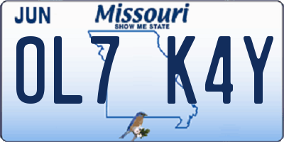 MO license plate OL7K4Y