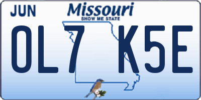 MO license plate OL7K5E