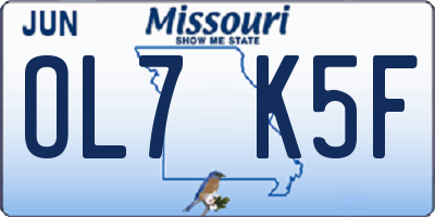 MO license plate OL7K5F