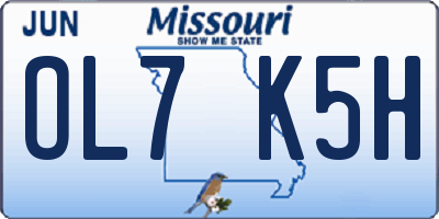 MO license plate OL7K5H