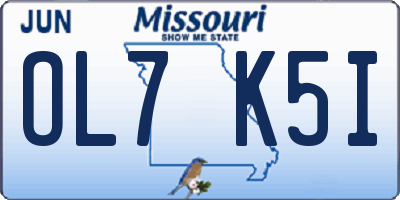 MO license plate OL7K5I