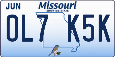 MO license plate OL7K5K
