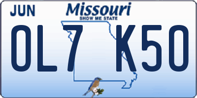 MO license plate OL7K5O