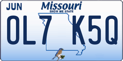 MO license plate OL7K5Q