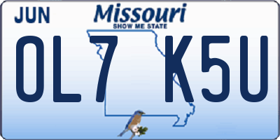 MO license plate OL7K5U