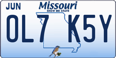 MO license plate OL7K5Y