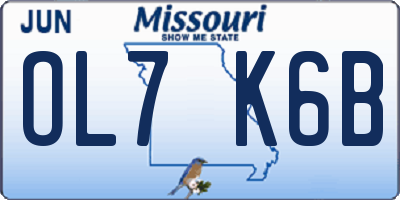 MO license plate OL7K6B