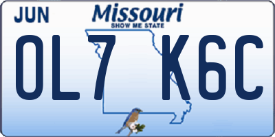 MO license plate OL7K6C