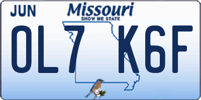 MO license plate OL7K6F