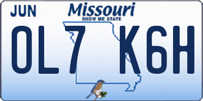 MO license plate OL7K6H