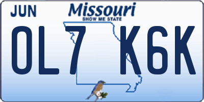 MO license plate OL7K6K
