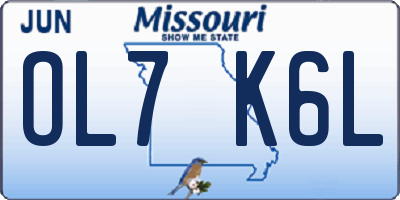 MO license plate OL7K6L