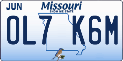 MO license plate OL7K6M