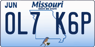 MO license plate OL7K6P