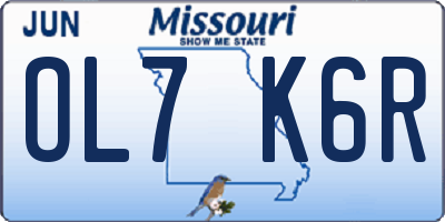 MO license plate OL7K6R
