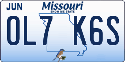 MO license plate OL7K6S