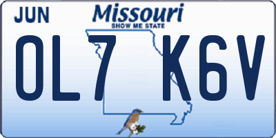 MO license plate OL7K6V