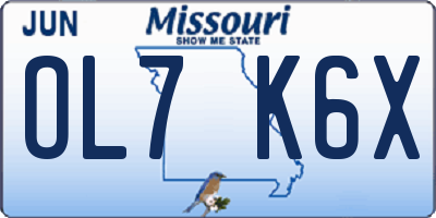 MO license plate OL7K6X