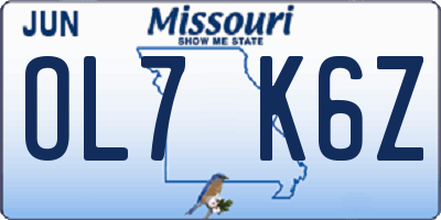 MO license plate OL7K6Z