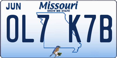 MO license plate OL7K7B