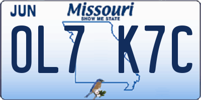 MO license plate OL7K7C