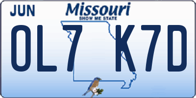 MO license plate OL7K7D