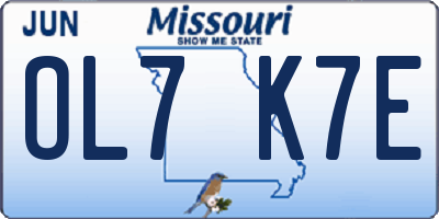 MO license plate OL7K7E