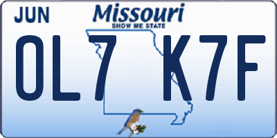 MO license plate OL7K7F