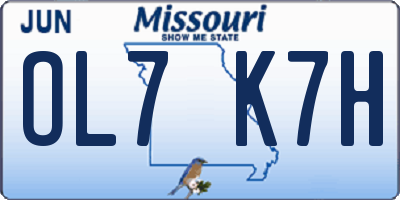 MO license plate OL7K7H
