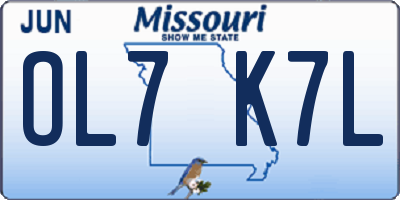 MO license plate OL7K7L