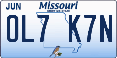 MO license plate OL7K7N