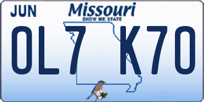MO license plate OL7K7O