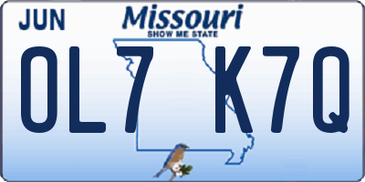 MO license plate OL7K7Q