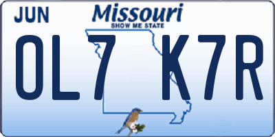 MO license plate OL7K7R