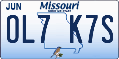 MO license plate OL7K7S
