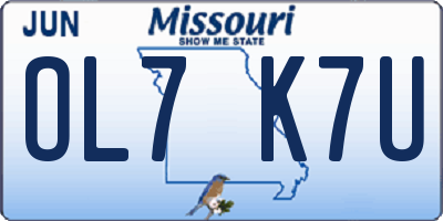 MO license plate OL7K7U