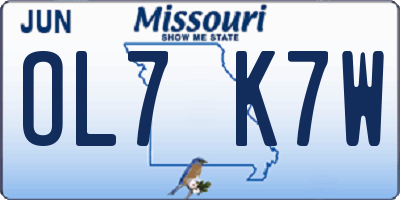 MO license plate OL7K7W