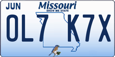 MO license plate OL7K7X