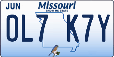 MO license plate OL7K7Y