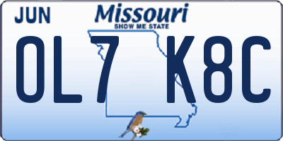 MO license plate OL7K8C