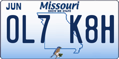 MO license plate OL7K8H