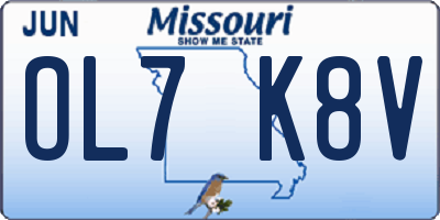 MO license plate OL7K8V