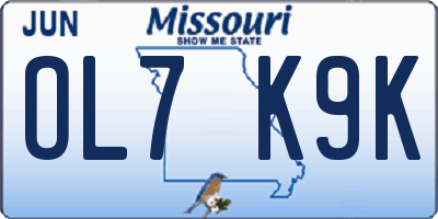 MO license plate OL7K9K